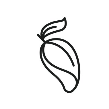 mango meyve çizgisi simgesi logo konsept tasarım şablonu ağı