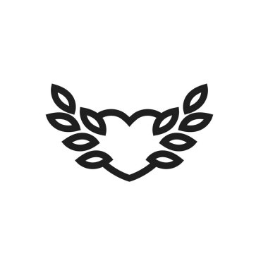 Siyah kalp ya da aşk logosu konsepti spa, güzellik salonu, butik ya da güzellik kliniği için markalaşma olarak uygundur.