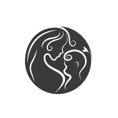 ebelik tasarımı için anne ve bebek ikonu vektör tasarımı