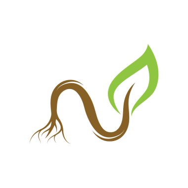 Doğanın n logosu markalaşma, botanik, tarla ve bitkisel bitkiler için köklü bir bitki kavramına sahiptir.