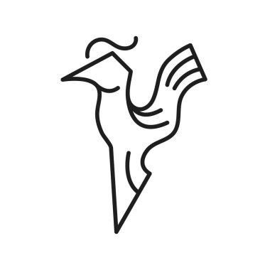 Y harfi horoz çizgisi simgesi logo vektör konsept tasarım şablonu ağı