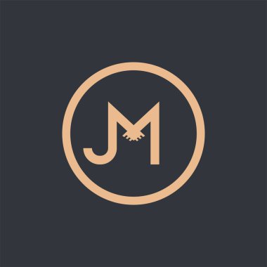 JM harfi el logosu vektör tasarımı 