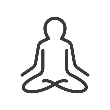 Meditasyon çizgisi simgesi vektör tasarım şablonu ağı