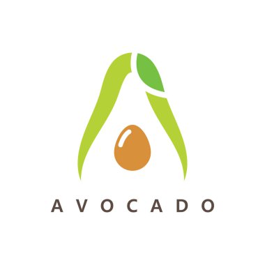 Avokado logo simgesi vektör konsept tasarım elementi 