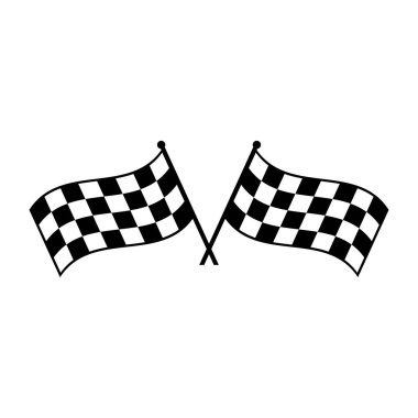 Yarış bayrağı ya da karalanmış bayrak ikonu vektör element tasarım şablonu ağı
