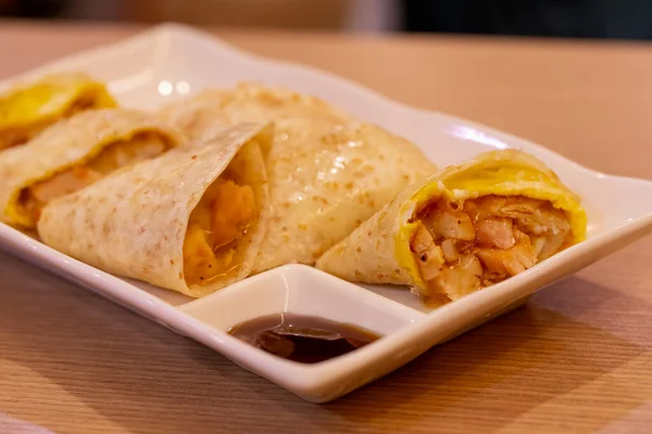 stock image Taiwanese love and delicious breakfast, chicken omelette