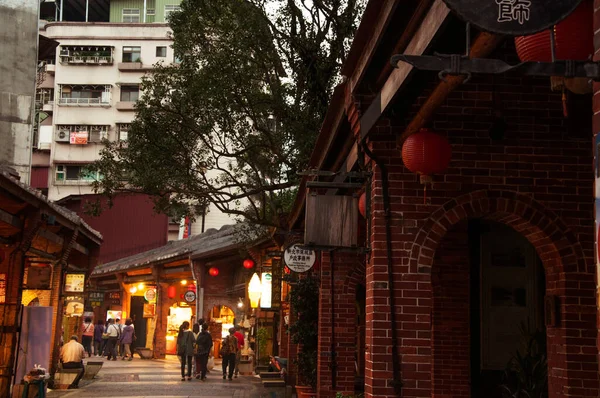 Muzha Shenkeng Eski Cadde Tayvan Eski Dükkan Sokak Manzaralı — Stok fotoğraf