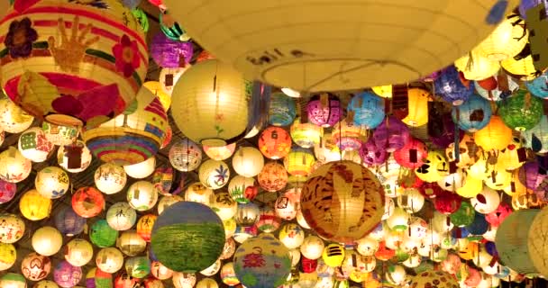 Festival Tradicional Chinês Lanterna Festival Lanternas Coloridas Taiwan Lanterna Festival — Vídeo de Stock