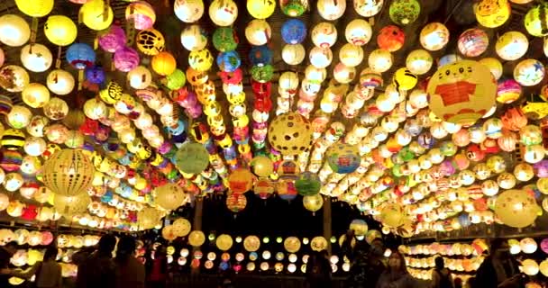 2022 Фестиваль Ліхтарів Тайбеї Тайвань Текст Lucky Fortune Happy New — стокове відео