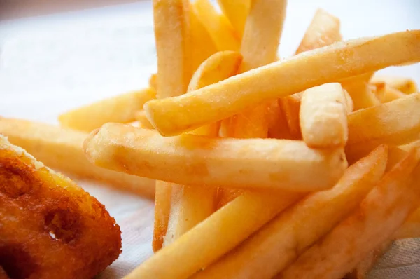 Closeup Golden Crispy American French Fries — Stock Photo, Image