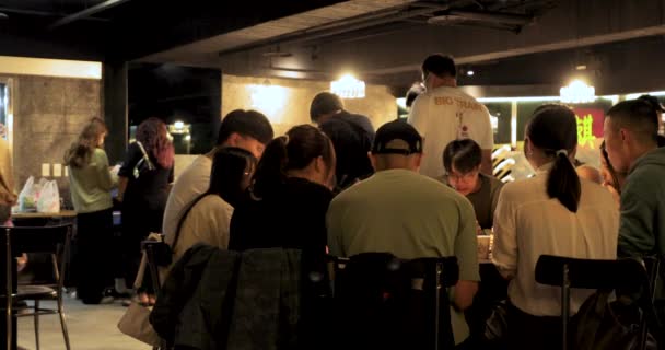 2022 Hot Pot Restauracja Tajpej Tajwan Ludzie Cieszący Się Posiłkami — Wideo stockowe