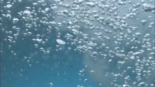 Disparo Alta Velocidad Burbujas Naturales Agua Mineral Clara — Vídeo de stock
