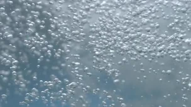 Høyhastighetsskyting Naturlige Klare Mineralvannbobler – stockvideo