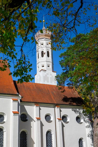 Igreja Pequena Cidade Schwangau Baviera Alemanha — Fotografia de Stock