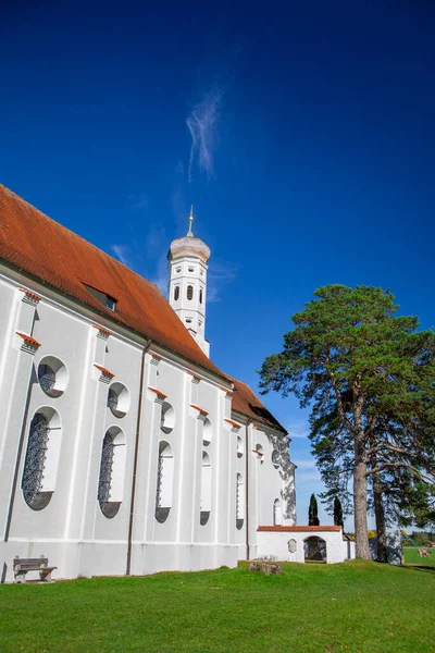 Igreja Pequena Cidade Schwangau Baviera Alemanha — Fotografia de Stock