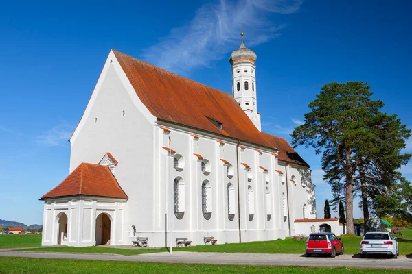 Kirche Der Kleinstadt Schwangau Bayern Deutschland — Stockfoto