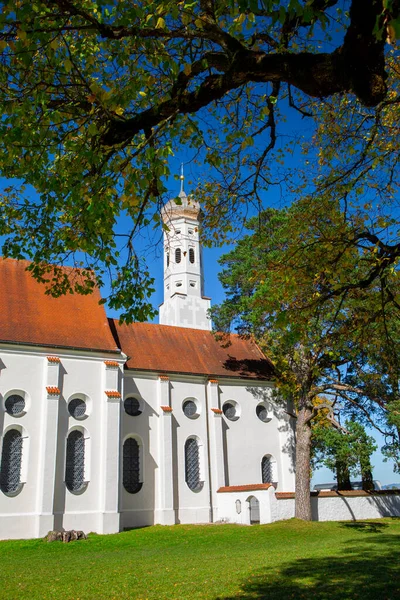 Église Dans Petite Ville Schwangau Bavière Allemagne — Photo