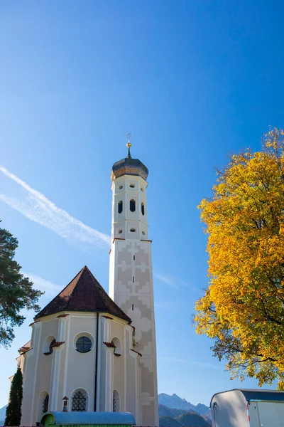 Église Dans Petite Ville Schwangau Bavière Allemagne — Photo