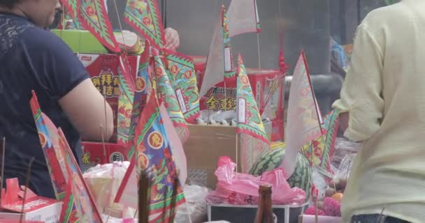Čínský Festival Duchů Zhongyuan Purdue Obětem Duchů Bohů Lidí 2020 — Stock video