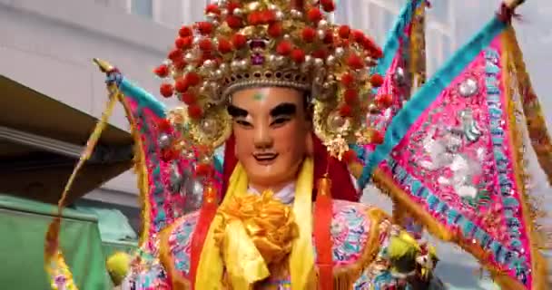 Народный Обычай Тайваня Состоит Боги Куклы Приветствуют Богов Ходят Вокруг — стоковое видео