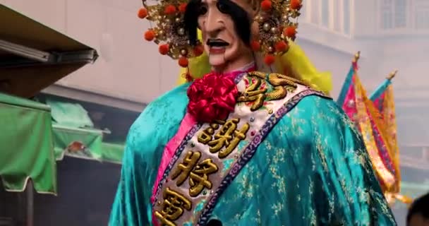 Taiwan Volkstraditie Dat Goden Marionetten Goden Begroeten Grens Lopen 2019 — Stockvideo