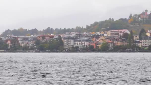 Západoevropské Největší Vnitrozemské Jezero Švýcarsko Švýcarsko Ženevské Jezero Známé Jako — Stock video