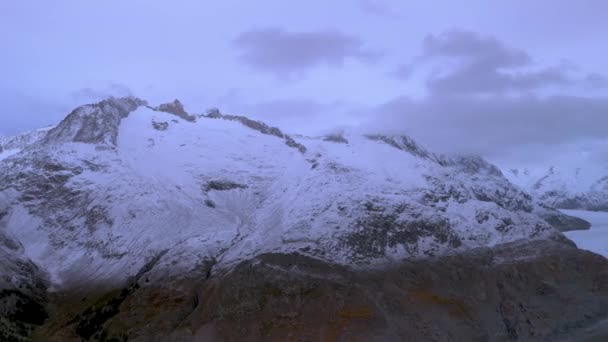 Legnagyobb Gleccser Aletschgletscher Ice River Svájci Alpokban — Stock videók
