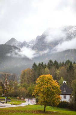Almanya 'daki Alman Gölü' nün güzel kralının tepe tarafı ve mimarisi.