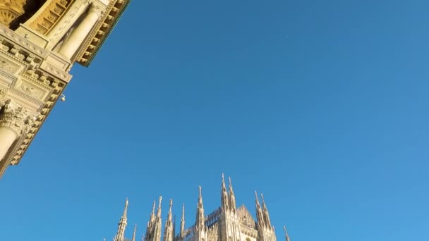 Milano Katedrali Talya Dünyanın Büyük Üçüncü Katedralidir 2023 Milano Talya — Stok video