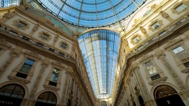 Milan Shoppingsevärdheter Italien Historiska Historiska Platser Emmanura Return 2023 Milano — Stockvideo