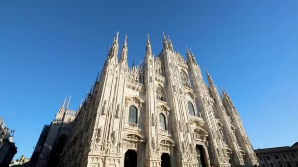 Katedra Mediolanie Włochy Jest Trzecią Wielkości Katedrą Świecie 2023 Mediolan — Wideo stockowe
