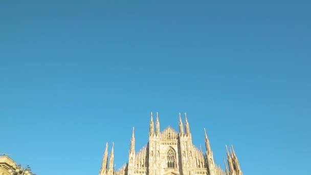 Milan Cathedral Ιταλία Είναι Τρίτος Μεγαλύτερος Καθεδρικός Ναός Στον Κόσμο — Αρχείο Βίντεο