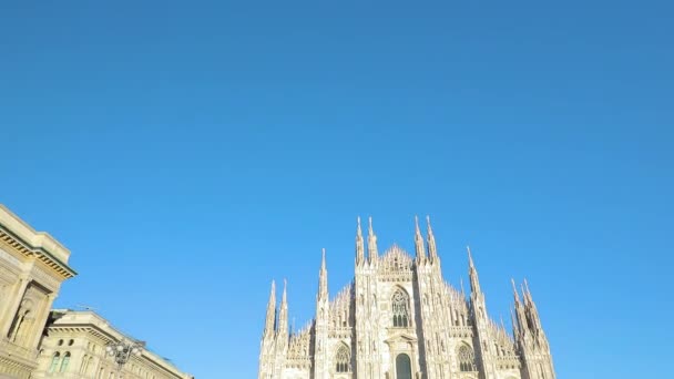 Milan Cathedral Ιταλία Είναι Τρίτος Μεγαλύτερος Καθεδρικός Ναός Στον Κόσμο — Αρχείο Βίντεο