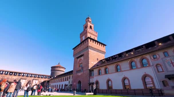 意大利米兰州城堡旅游胜地 2023 Milan Italy — 图库视频影像
