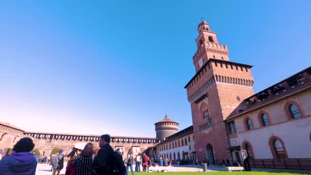 Mediolan Włochy Zabytek Turystyczny Zamek Sstate 2023 Mediolan Włochy — Wideo stockowe