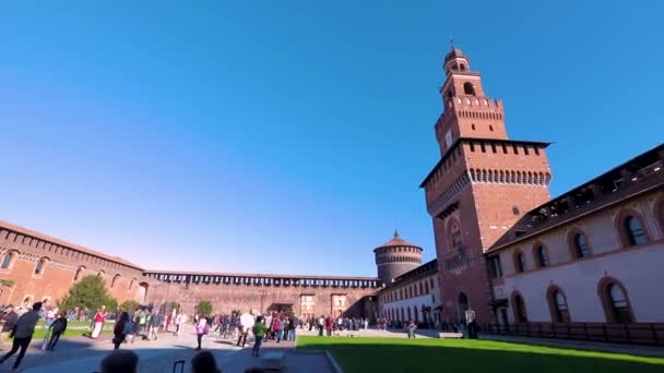 Milano Italien Turist Monument Sstate Castle 2023 Milano Italien — Stockvideo