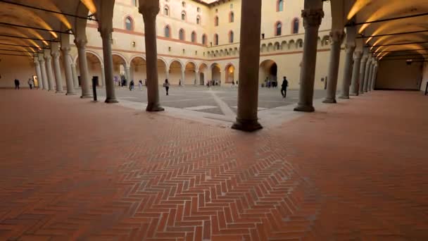 Milánó Olaszország Turisztikai Emlékmű Sstate Castle 2023 Milánó Olaszország — Stock videók