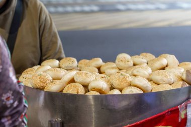 Tayvan 'da Taipei, yengeç kabuğu sarı kekler