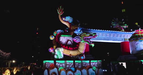 Живий Фестиваль Ліхтарів Тайбеї Тайвань 2023 Тайбей Тайвань — стокове відео