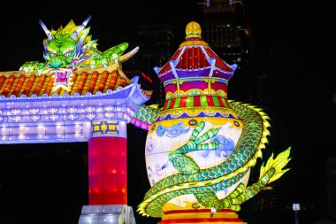 Tayvan 'daki canlı fener festivali (2023 02 04, Taipei, Tayvan)