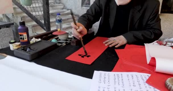 서예가 손으로 쓰여진 텍스트 엄격한 엄격한 — 비디오