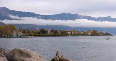 İsviçre, Lozan 'da Neva Gölü (2023 11 01 Lozan, İsviçre)