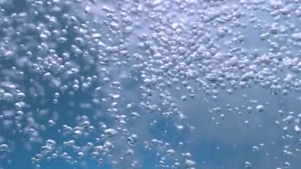 Szybkie Fotografowanie Naturalnych Pęcherzyków Czystej Wody Mineralnej — Wideo stockowe