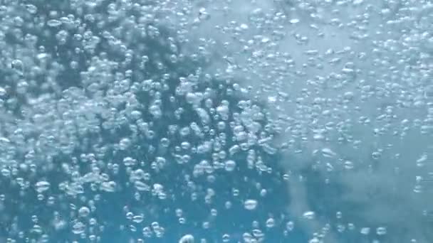High Speed Shooting Natural Clear Mineral Water Bubbles — Stock Video