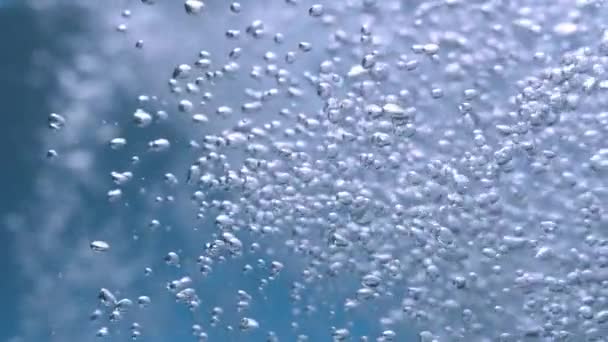 Höghastighetsfotografering Naturliga Klara Mineralvattenbubblor — Stockvideo