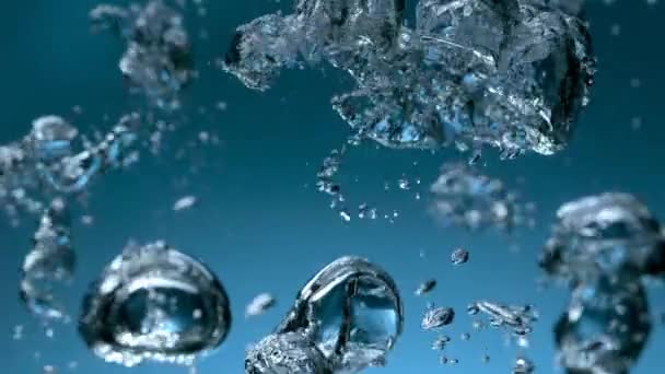 Disparo Alta Velocidad Burbujas Naturales Agua Mineral Clara — Vídeos de Stock