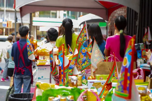 stock image (Text: Qingzan Zhongyuan)Chinese religious customs Chinese ghost festivals and believers burning incense pray for blessings(2018 08 25 Taipei, Taiwan)