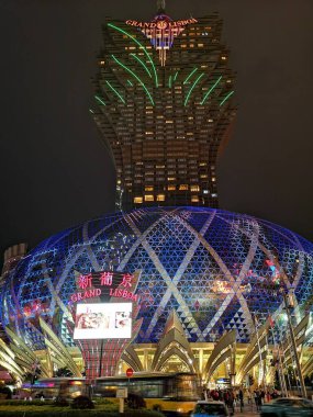 night view of Lisboa in Macau