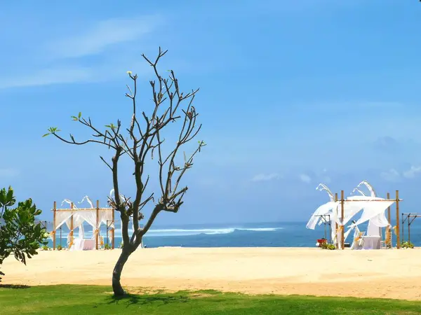 beach pavilion on the sea coast