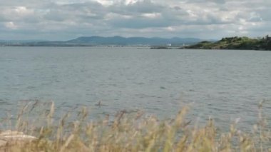 BURNTISLAND, FIFE, SCOTLAND, İngiltere - 11 Haziran 2024: Burntisland, Fife, İskoçya kıyılarının manzaralı manzarası.